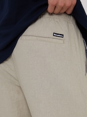 Threadbare Natural Linen Blend Drawcord Trousers - Image 4 of 4