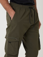 Threadbare Green Slim Fit Stretch Cargo Trousers - Image 4 of 4