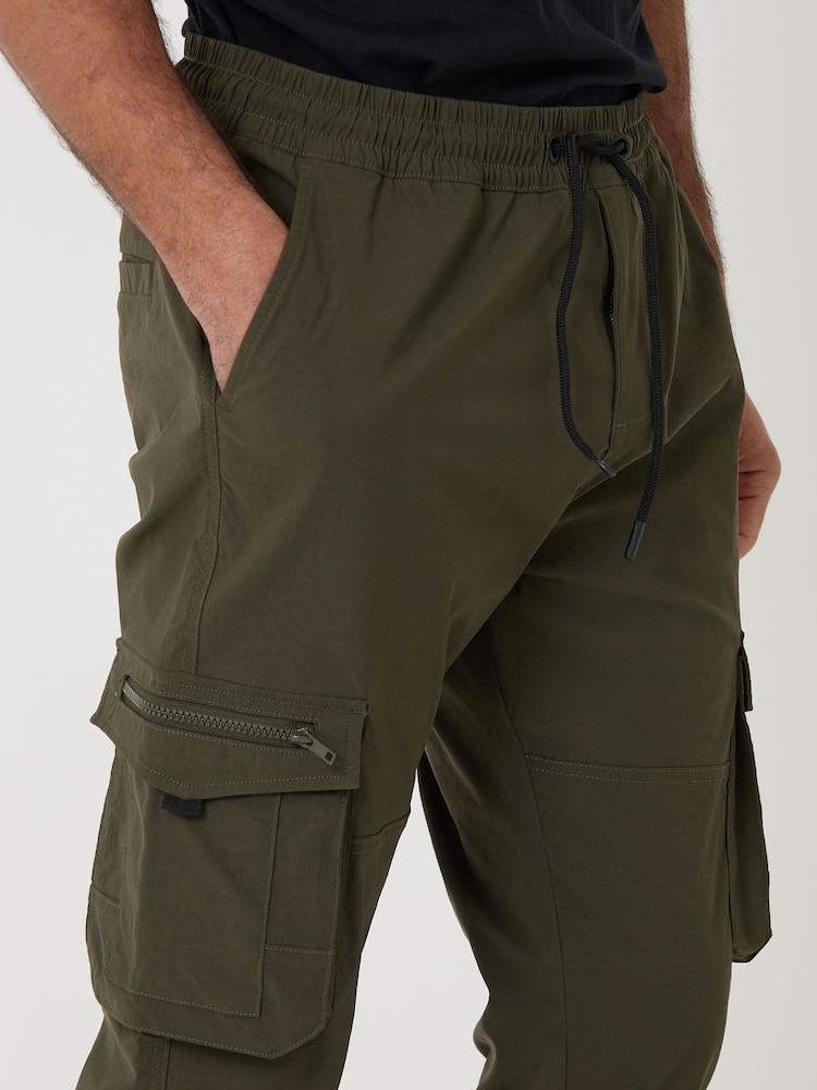 Threadbare Green Slim Fit Stretch Cargo Trousers - Image 4 of 4