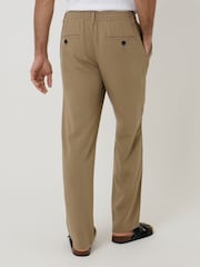 Threadbare Brown Linen Blend Trousers - Image 2 of 4