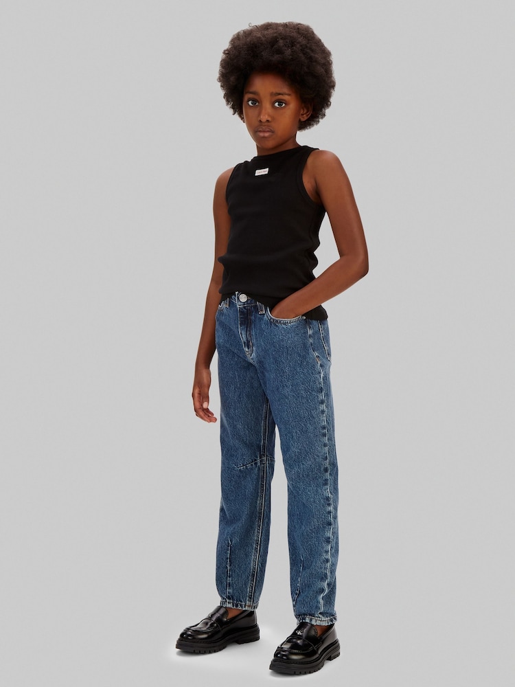 Calvin Klein Blue Barrel Denim Jeans - Image 1 of 4