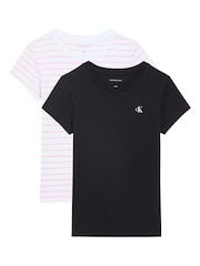 Calvin Klein Blue Script Logo T-Shirt - Image 1 of 1