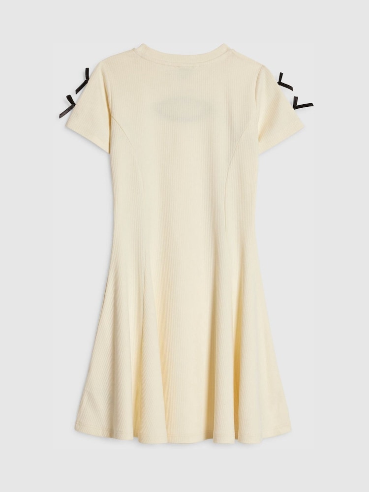 River Island Cream Cut Out Jersey Dress - Image 2 of 4 River Island Cream Cut Out Jersey Dress - Image 2 of 4