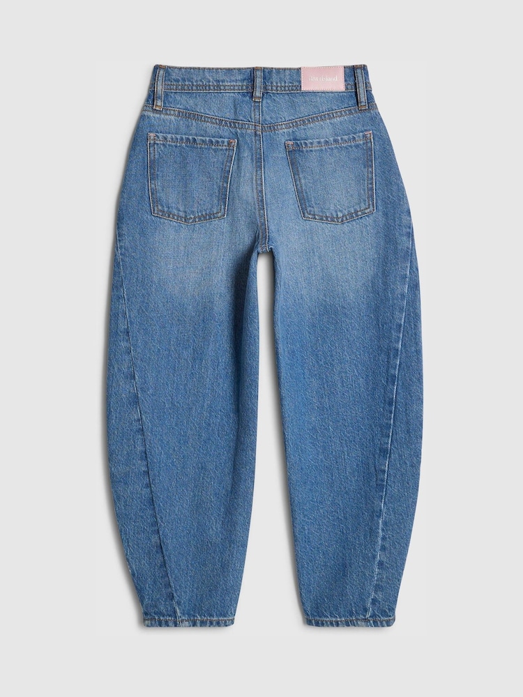 River Island Blue Barrel Fit Jeans - Image 2 of 4