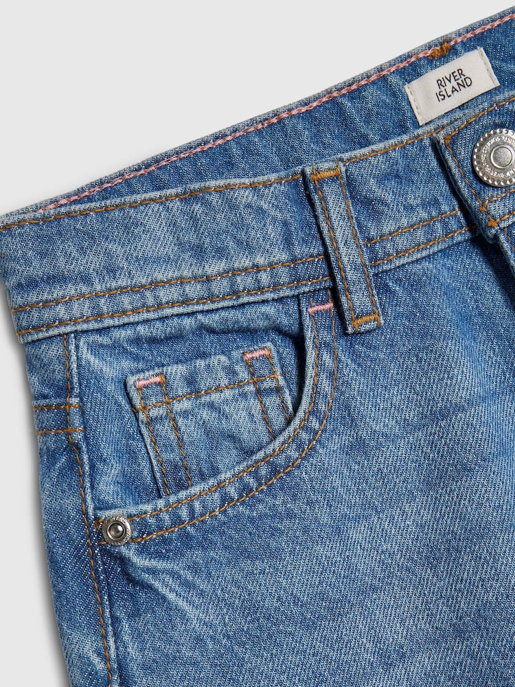 River Island Blue Barrel Fit Jeans - Image 4 of 4