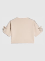 River Island Cream Premium Love Diamante T-Shirt - Image 2 of 4