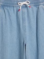 River Island Pink Puff Sleeve Top & Denim Pull on Set - Image 4 of 4