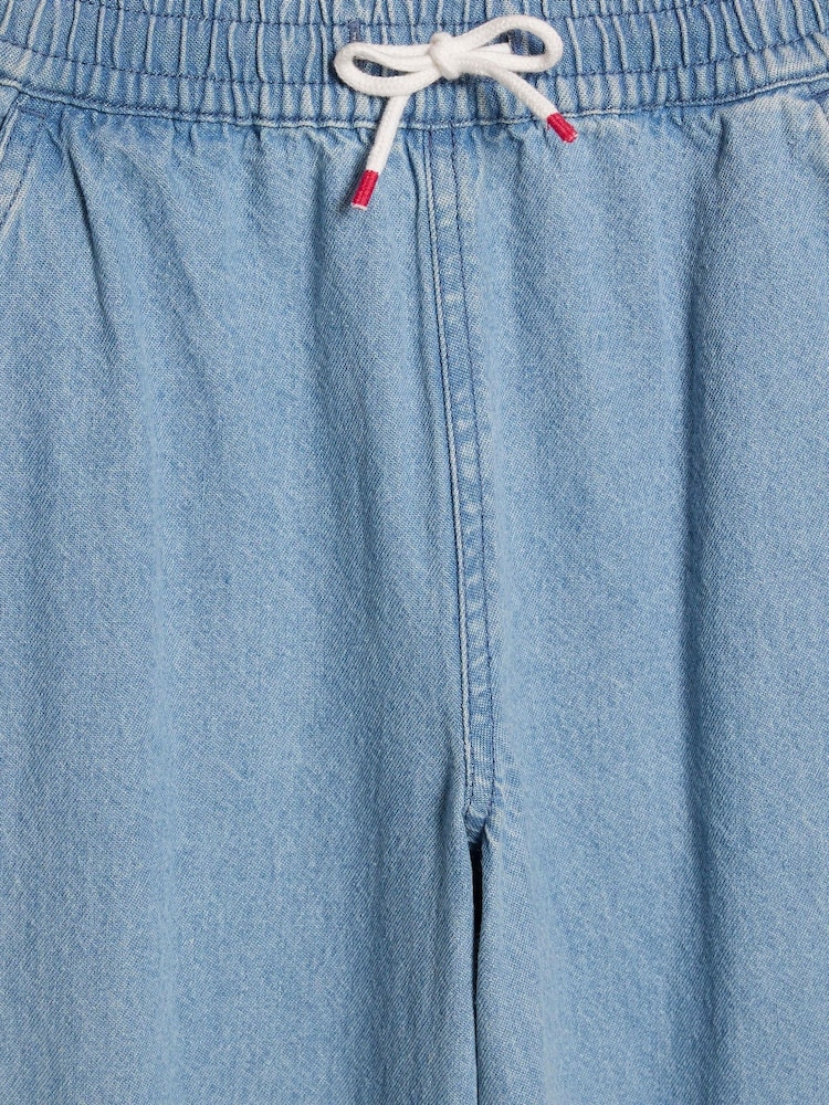 River Island Pink Puff Sleeve Top & Denim Pull on Set - Image 4 of 4