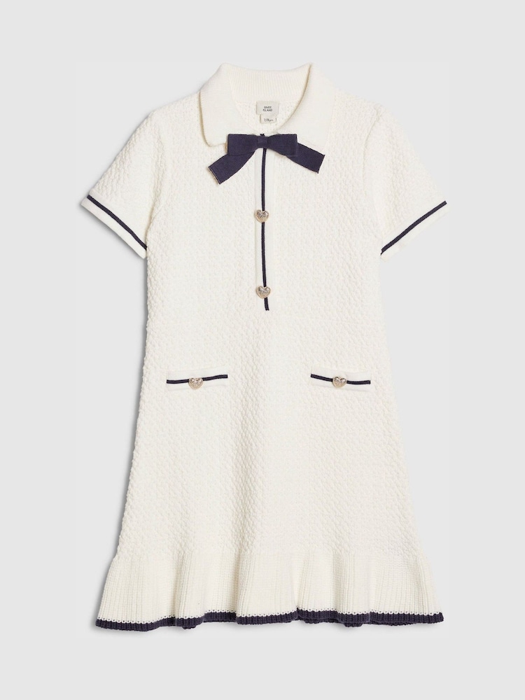 River Island Cream Knitted Boucle Dress - Image 1 of 4