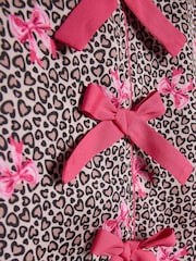 River Island Brown Leopard Bow Satin Pyjamas - Image 4 of 5