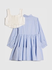 River Island Blue Stripe Hybrid Shirt Dress - Image 3 of 5