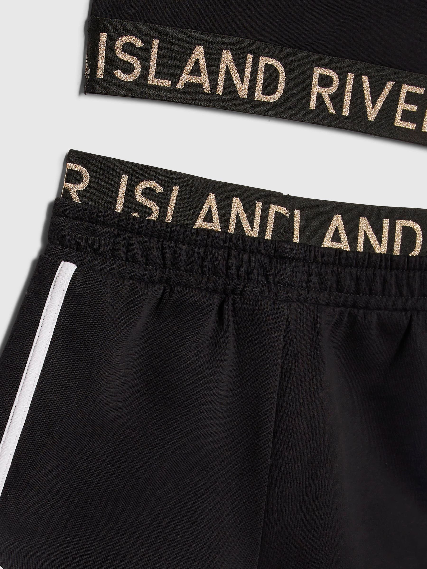 Buy River Island Black Logo Tank & Runner Short Set from the Next UK ...