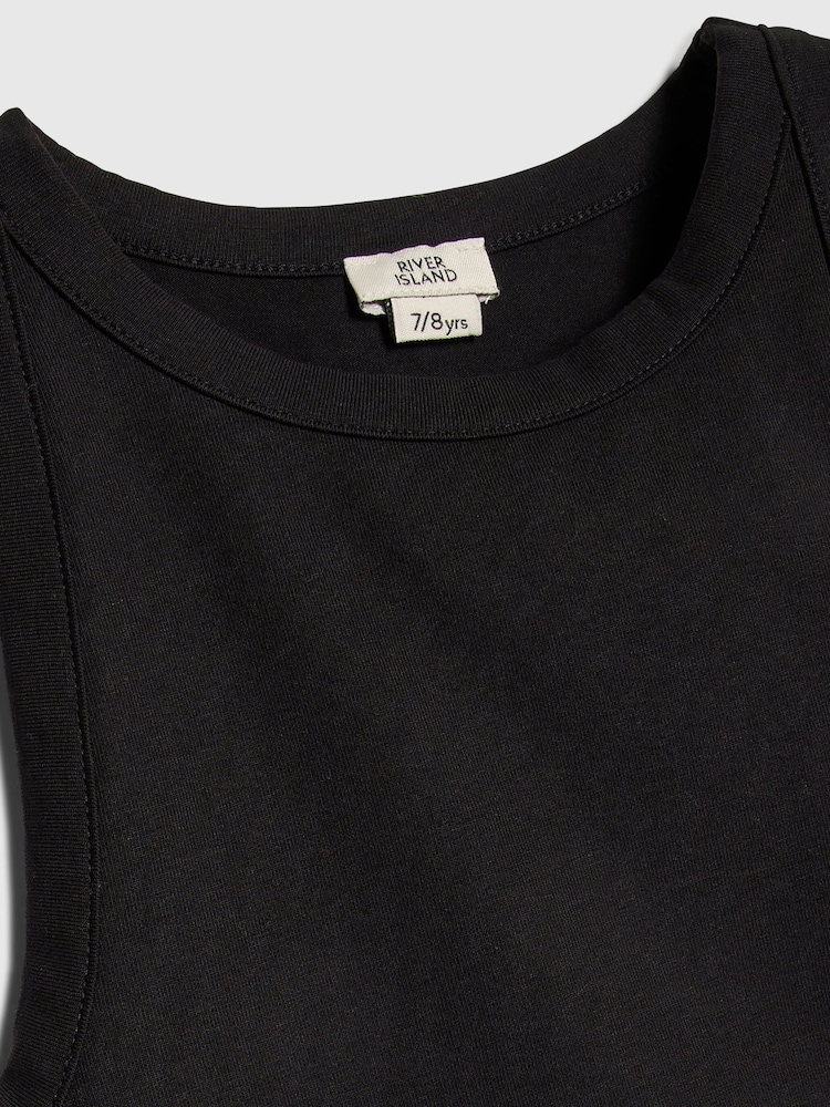 River Island Black Logo Tank & Runner Shorts Set - Image 4 of 4