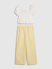 River Island סט ג'ינס וחולצה עם שרוול נפוח - תמונה 2 מתוך 4