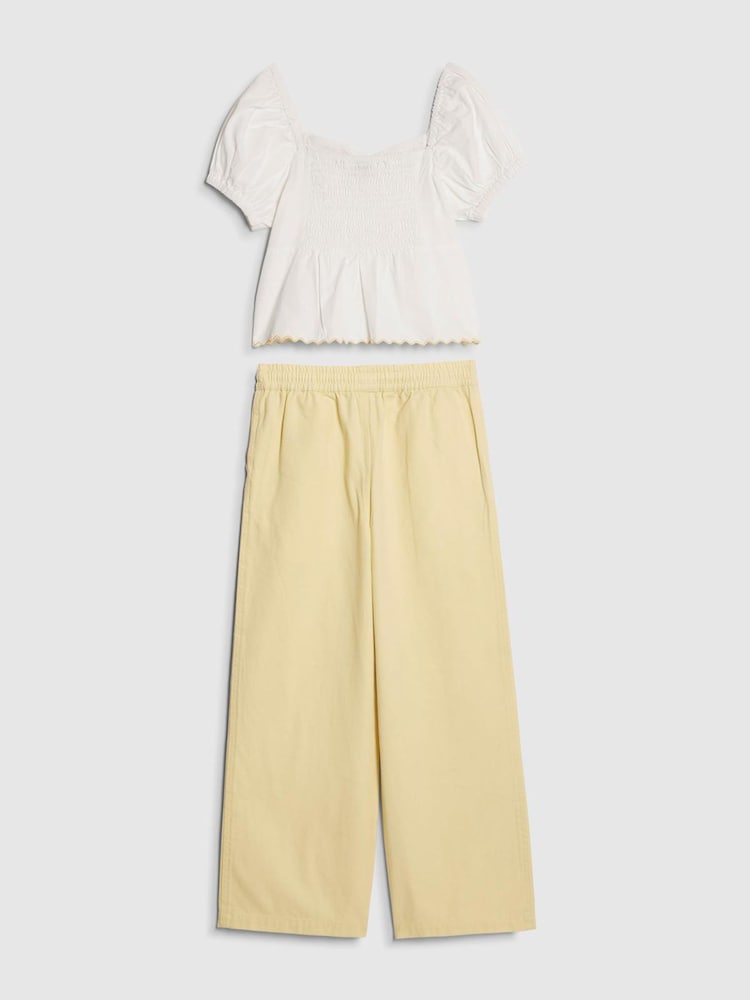 River Island סט ג'ינס וחולצה עם שרוול נפוח - תמונה 2 מתוך 4