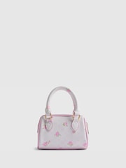 River Island White Ditsy Mini Bowler Bag - Image 2 of 5