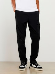 River Island Black Regular Fit Pocket Cargo Bottoms - Image 1 of 4