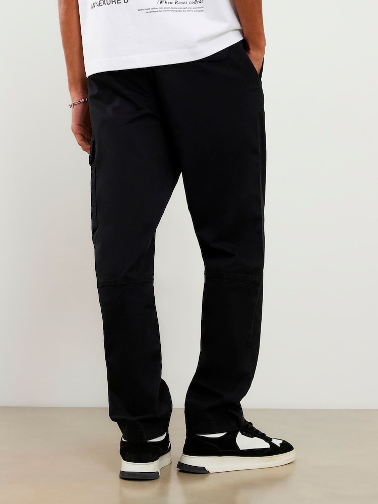 River Island Black Regular Fit Pocket Cargo Bottoms - Image 2 of 4 River Island Black Regular Fit Pocket Cargo Bottoms - Image 2 of 4
