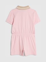 River Island Pink Ribbed Zip Polo Playsuit - Image 2 of 4