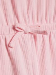 River Island Pink Ribbed Zip Polo Playsuit - Image 4 of 4