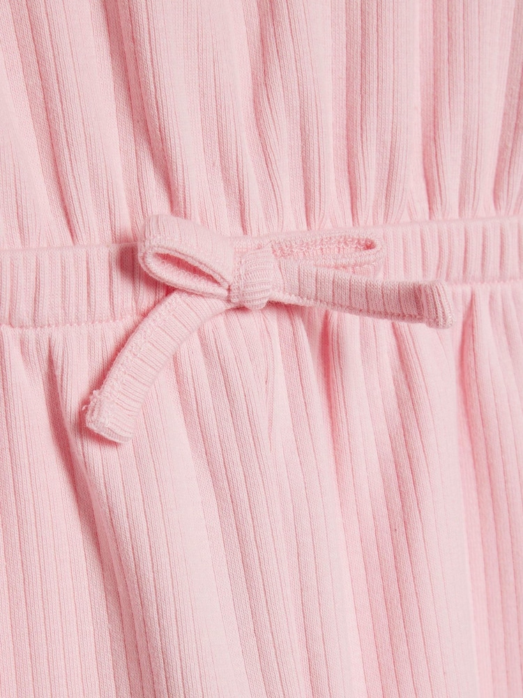 River Island Pink Ribbed Zip Polo Playsuit - Image 4 of 4 River Island Pink Ribbed Zip Polo Playsuit - Image 4 of 4