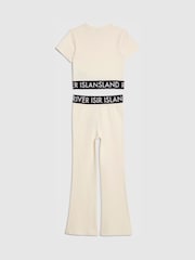River Island Cream Logo T-Shirt & Kickflare Set - Image 2 of 4