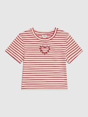 River Island Red Stripe Heart Baby T-Shirt - Image 1 of 5