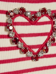 River Island Red Stripe Heart Baby T-Shirt - Image 4 of 5