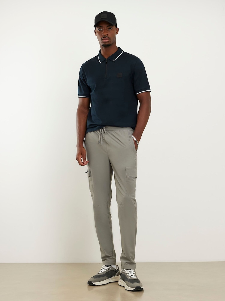 River Island Slim Fit Jacquard Stripe Polo Shirt - صورة 2 من 4