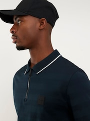 River Island Slim Fit Jacquard Stripe Polo Shirt - صورة 4 من 4