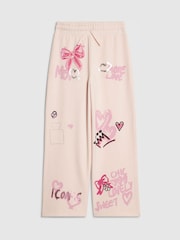 River Island Wide Fit Graffiti Print Trousers - Image 1 of 4