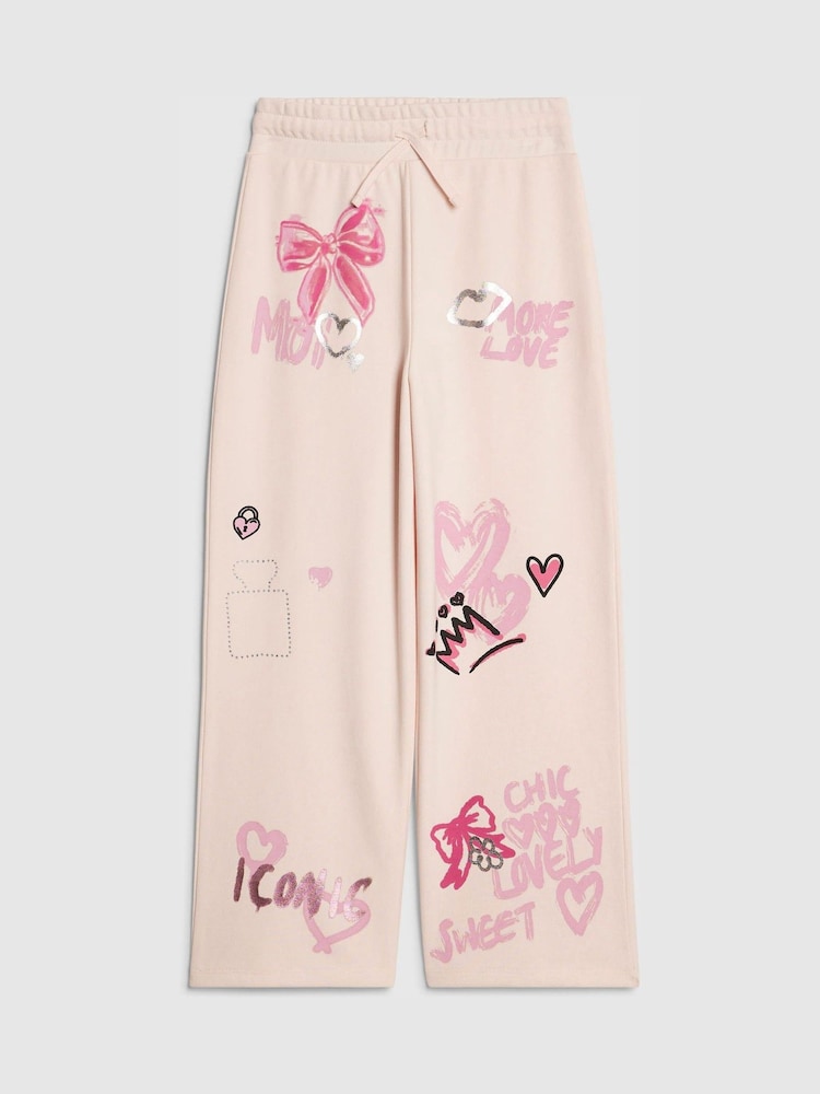 River Island Wide Fit Graffiti Print Trousers - Image 1 of 4