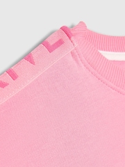 River Island Pink Logo T-Shirt & Runner Short Set - Image 4 of 5