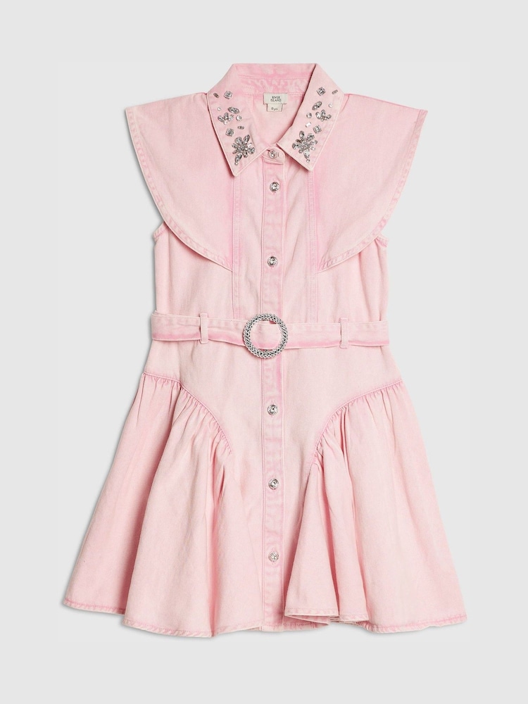 River Island Denim Prom Shirt Dress - Image 1 of 4