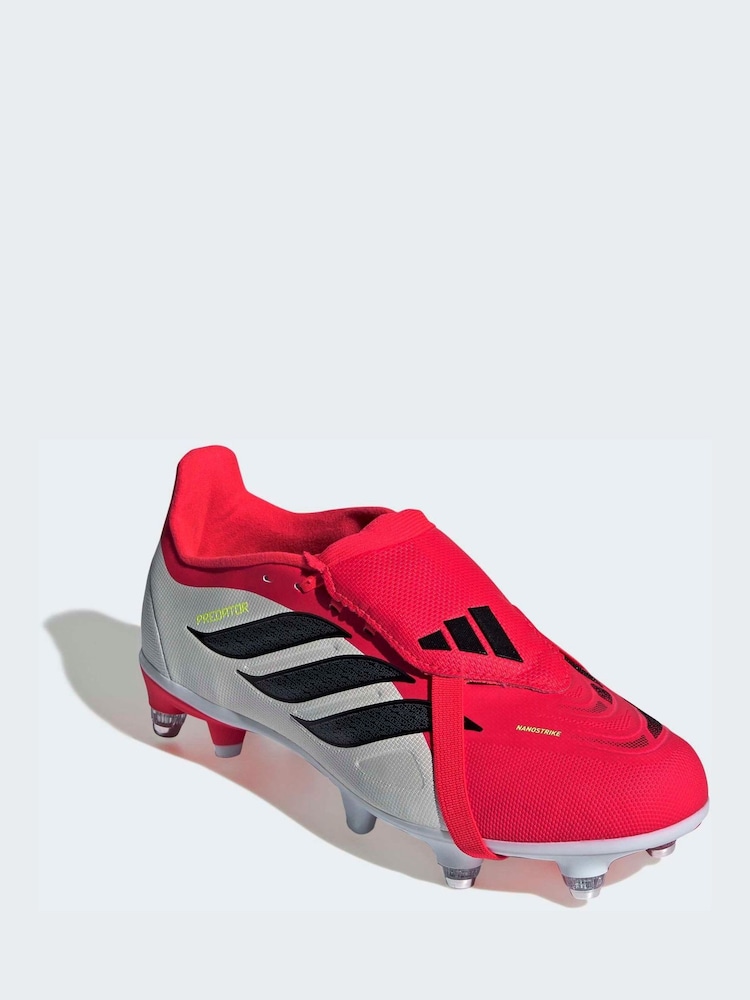 adidas Red Predator League Fold-Over Tongue Soft Ground Football Boots - Image 1 of 10 adidas Red Predator League Fold-Over Tongue Soft Ground Football Boots - Image 1 of 10