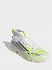 adidas White F50 Sparkfusion League Mid Cut Firm Ground / Artificial Ground Football Boots - Image 1 of 8