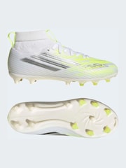 adidas White F50 Sparkfusion League Mid Cut Firm Ground / Artificial Ground Football Boots - Image 4 of 8