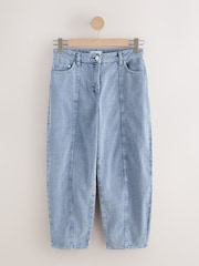 Washed Blue Cord Barrel Leg Trousers - Image 1 of 3