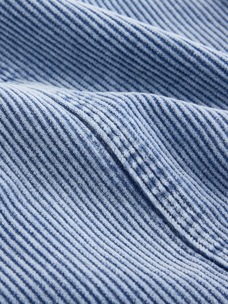 Washed Blue Cord Barrel Leg Trousers - Image 2 of 3 Washed Blue Cord Barrel Leg Trousers - Image 2 of 3