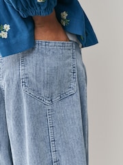 Washed Blue - Fløjl Ballon-jeans Bukser - Billede 6 af 8