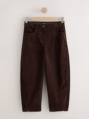 Chocolate Brown/Khaki Green Corduroy Barrel Leg Trousers 2 Pack - Image 2 of 5