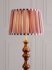 Laura Ashley Red Denwick 12" Pleated Shade Ceiling Light - Image 1 of 6