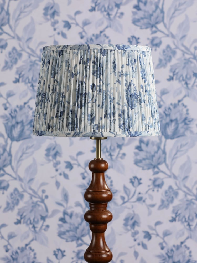 Laura Ashley Blue Adwick Trail 12" Pleated Shade Blue Ceiling Lights - Image 2 of 6 Laura Ashley Blue Adwick Trail 12" Pleated Shade Blue Ceiling Lights - Image 2 of 6