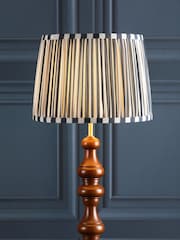 Laura Ashley Blue Denwick 12" Pleated Shade Ceiling Light - Image 1 of 6