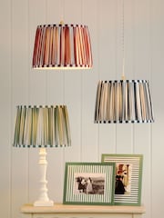Laura Ashley Blue Denwick 12" Pleated Shade Ceiling Light - Image 3 of 6