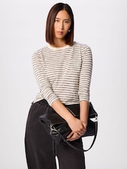 Whistles White Classic Stripe Cotton Knit Jumpsuit - Image 1 of 5