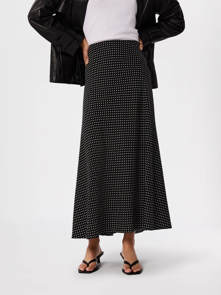 Whistles Black Mini Polka Dot Maxi Skirt - Image 1 of 4