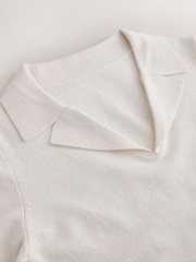 Ecru Supersoft Short Sleeve Polo Collar Knitted T-Shirt - Image 2 of 3