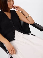 לבן - Whistles Tier Hem Cotton Skirt - תמונה 4 מתוך 5