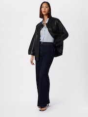 Whistles Blue Polka Dot Sheer Sleeve Shirt - Image 4 of 5